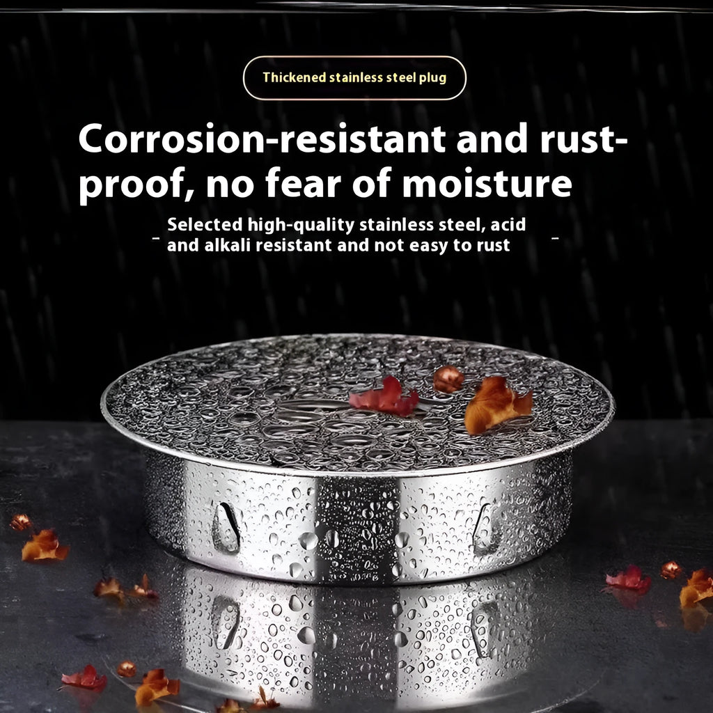 Stainless steel deodorant floor drain seal cover with modern design for odour control.