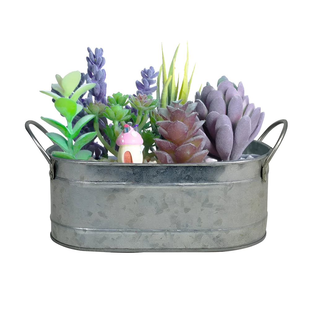 Iron sheet succulent flowerpot desktop style with metallic finish
