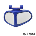 Black adjustable wide-angle car auxiliary mirror showing 360-degree rotation mechanism.