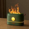 Simulation flame USB humidifier with 200ml water tank on desktop