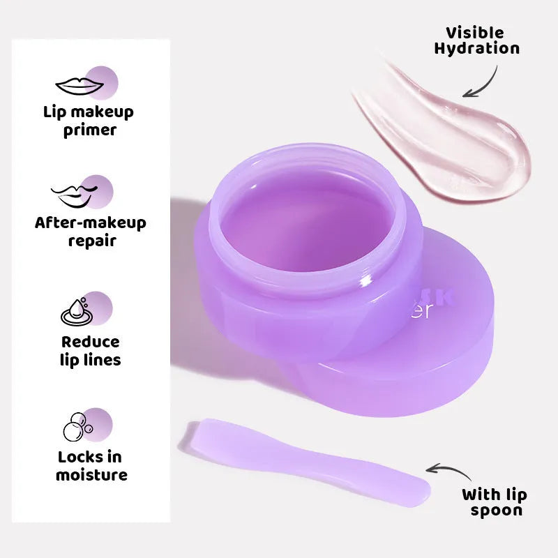 Lip balm exfoliating mask treatment tube with silicone lip scrubber tool