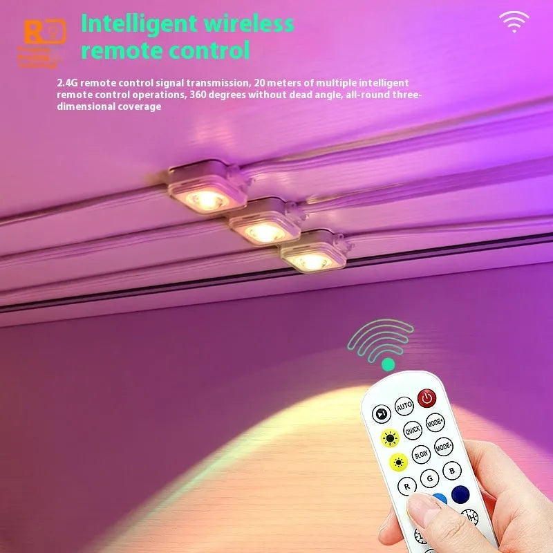 Outdoor eaves light string with planets modelling and intelligent graffiti control remote