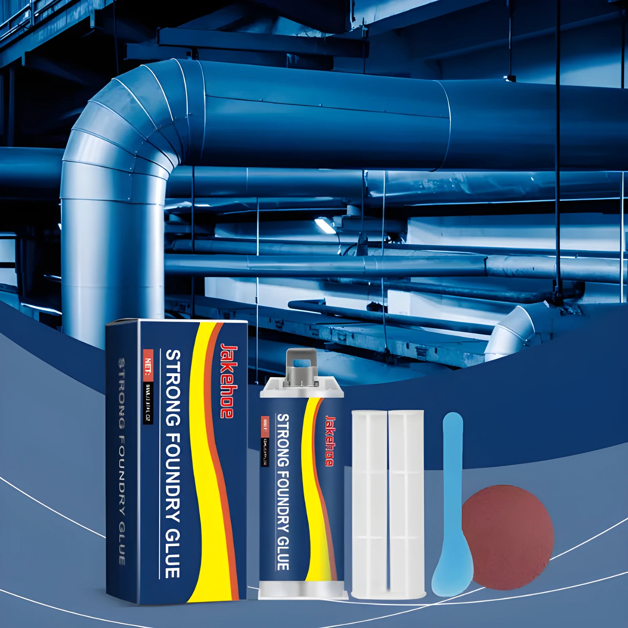 85ml metal repair glue cartridge with push rod, scraper and sandpaper for stainless steel copper aluminium