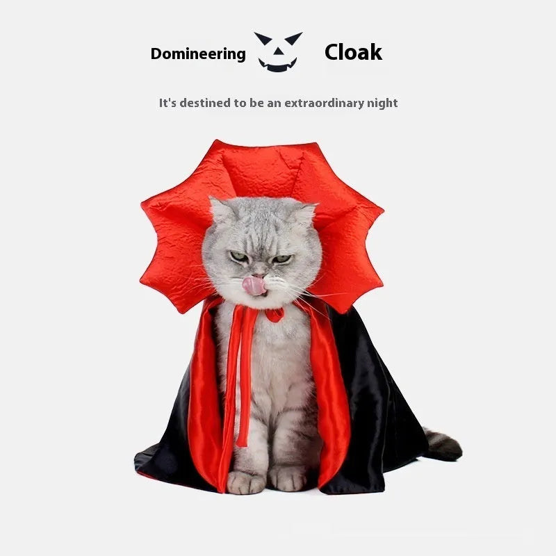 Black and red Halloween costume for cat or dog with European American styling