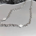 Men's hip hop style titanium steel necklace with octagonal star diamond pendant and Cuban link chain