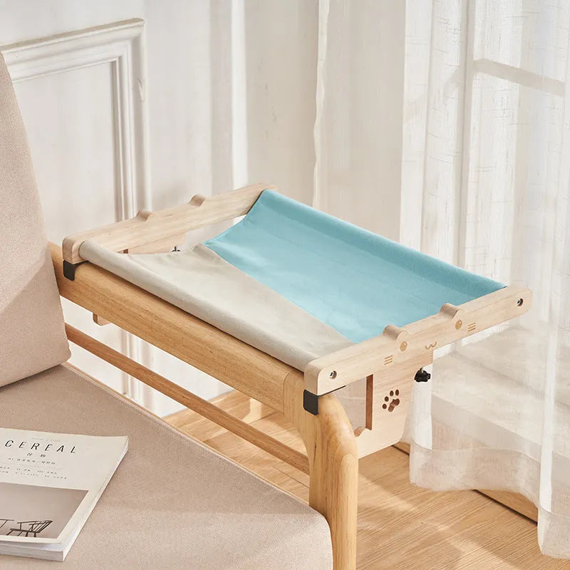 Wooden cat hammock hanging bed suitable for balcony windows or bedside, seven style options available