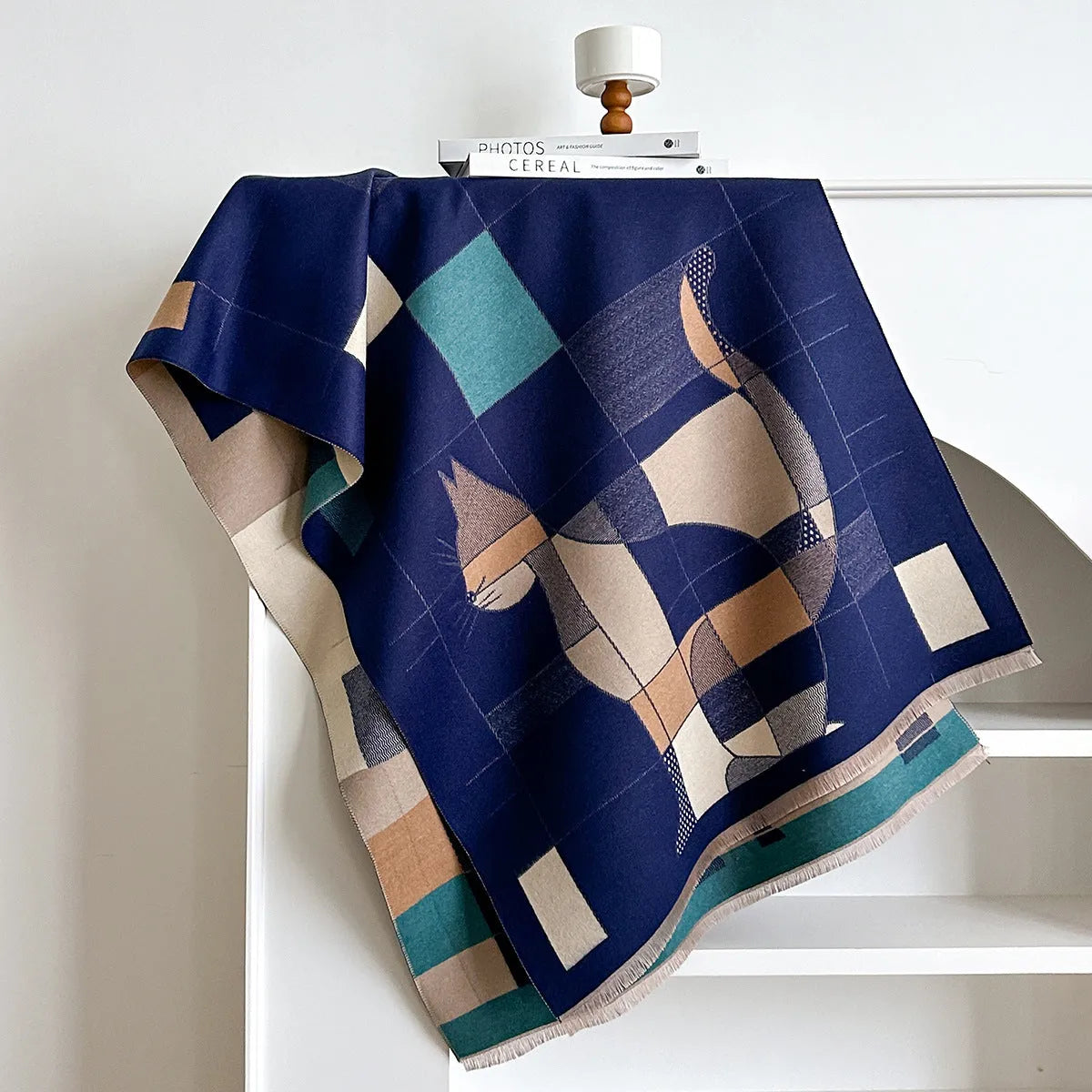 Large 185x65cm European style scarf in cashmere-like polyester fabric