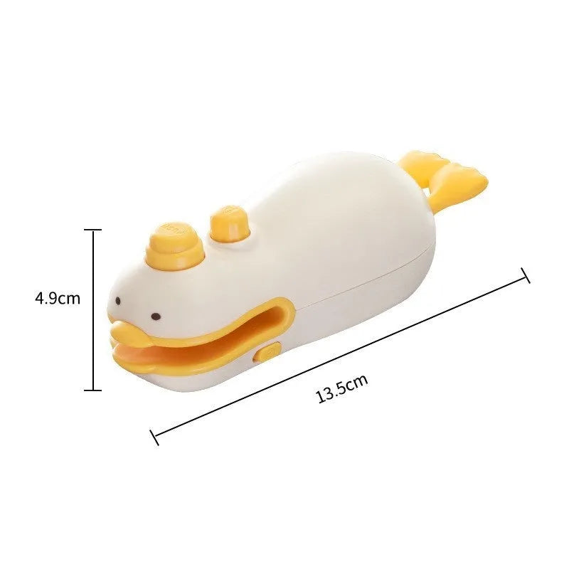 Small yellow duck rechargeable sealing machine with animal jacquard pattern and USB charging cable