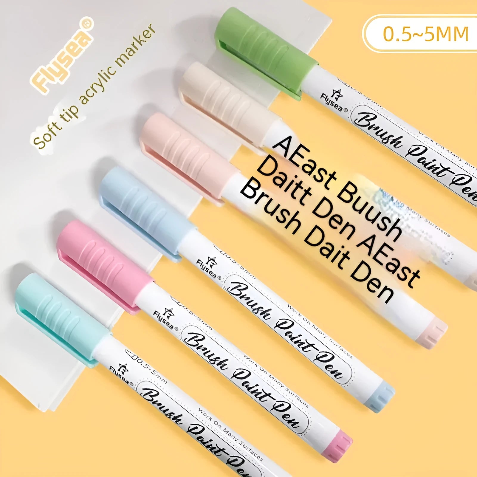 Set of soft head acrylic marker pens for hand lettering and graffiti artwork in multiple colour configurations