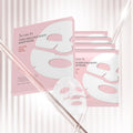 Collagen layered patch face mask box containing 4 pieces for moisturising and rejuvenating skincare treatment