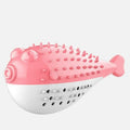 Silicone fish-shaped cat chew toy for grabbing and chewing, measures 12.2 cm