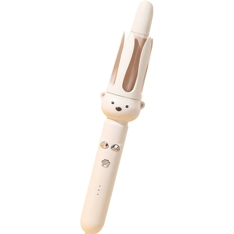 Beige anion automatic hair curler with FS-H208 negative ion technology and wired power supply