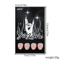 Black French style false nails in almond shape with short length, 24-piece set