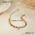 Women's stainless steel bracelet with 18K electroplated finish in geometric square, heart or round shapes