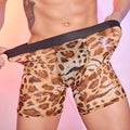 Men's leopard print underwear boxers made from nylon fabric in free size