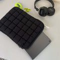 Black and white nylon laptop bag with cloud cotton lining and multiple size options
