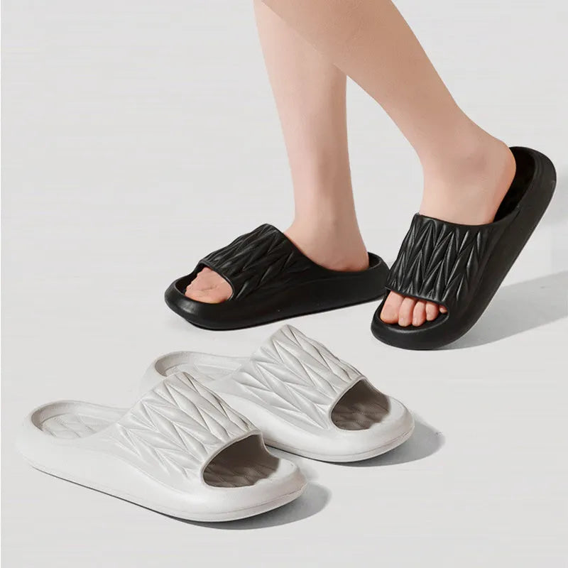 Leaf texture design EVA household slippers in multiple colours with non-slip soles