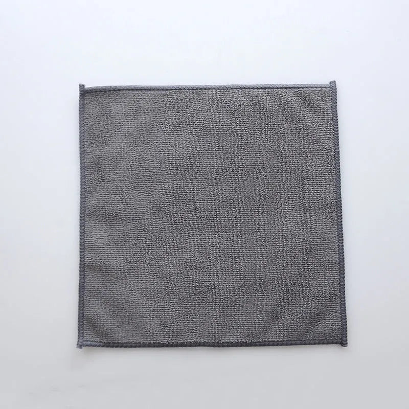Grey square microfibre kitchen cleaning cloth for oily pots and bowls