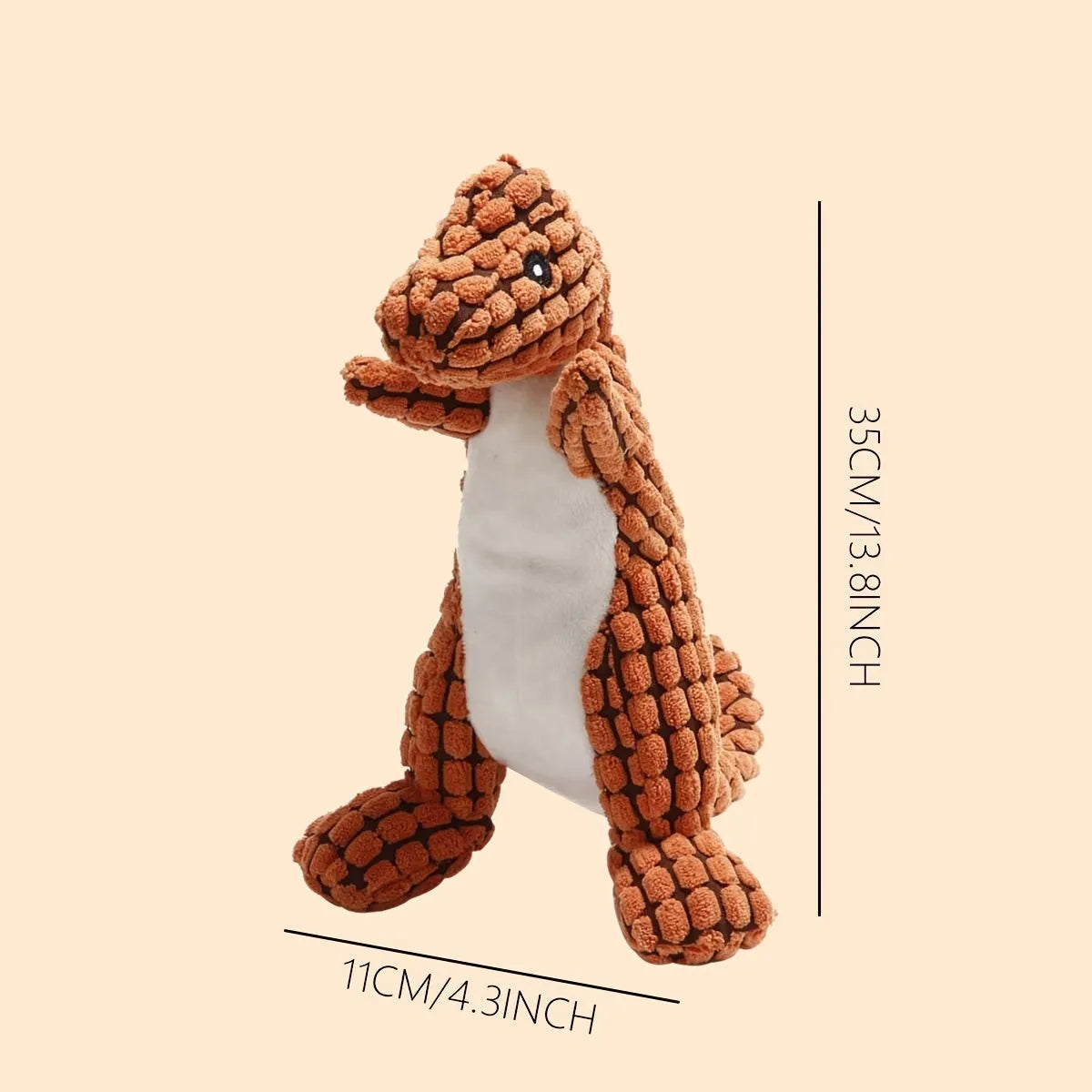 Durable dog toy with sound measuring 35cm long for biting resistance and boredom relief