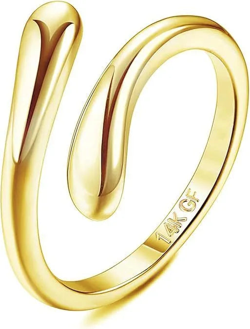 Alloy toe ring with copper plating and 14K gold finish in geometry shape