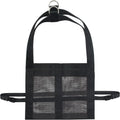 Black nylon livestock weighing sling measuring 35x150 cm with reinforced handles for calves and large dogs
