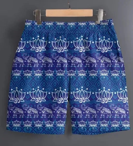 Men's casual polyester shorts for outdoor leisure and sports in multiple pattern options