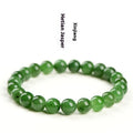 Natural Hetian jade beaded bracelet in various bead sizes on a plain background.