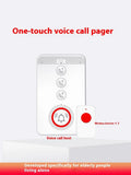 White emergency alert device with buzzer and three portable buttons for elderly care
