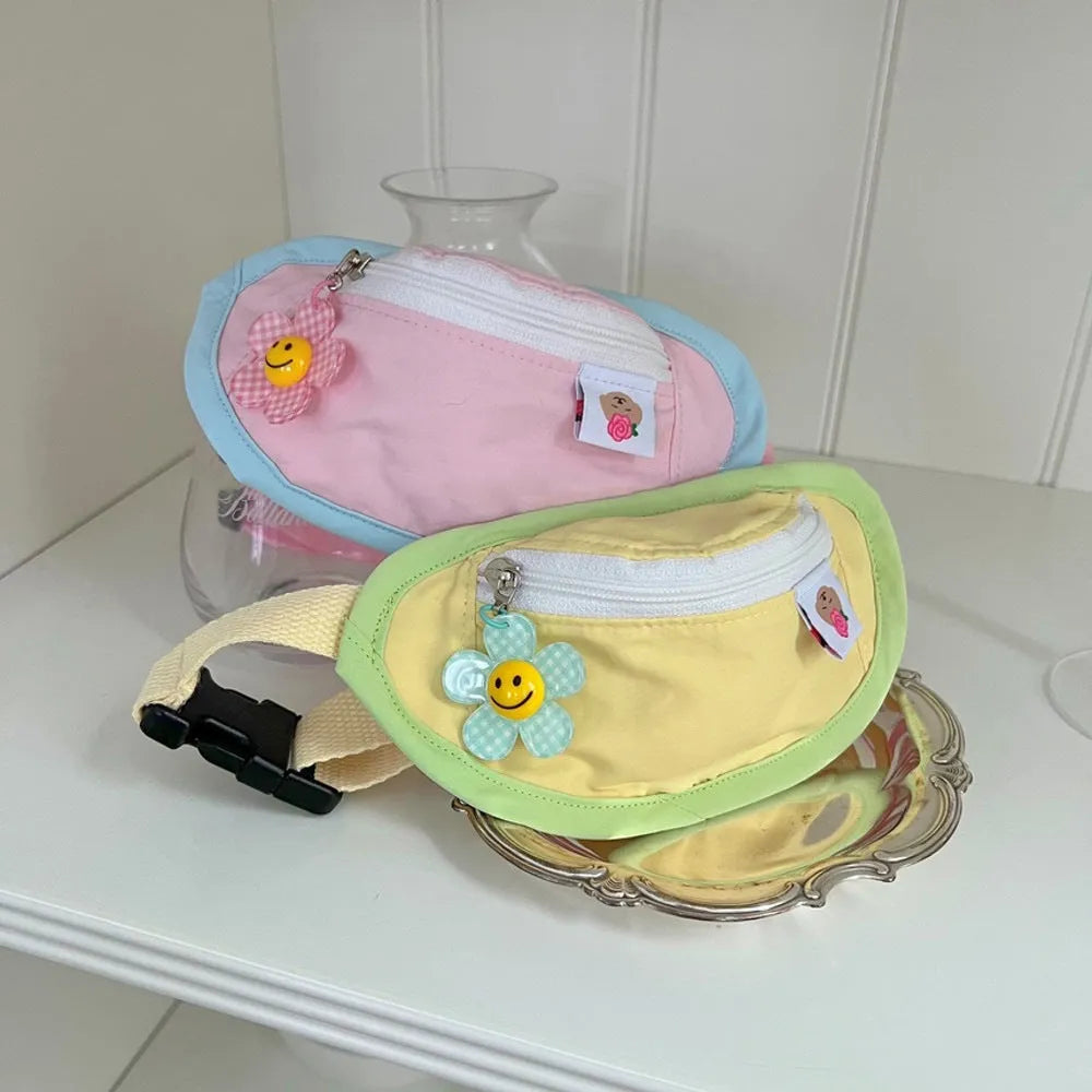 Messenger style dog backpack in powder blue with adjustable sizing for pet transport