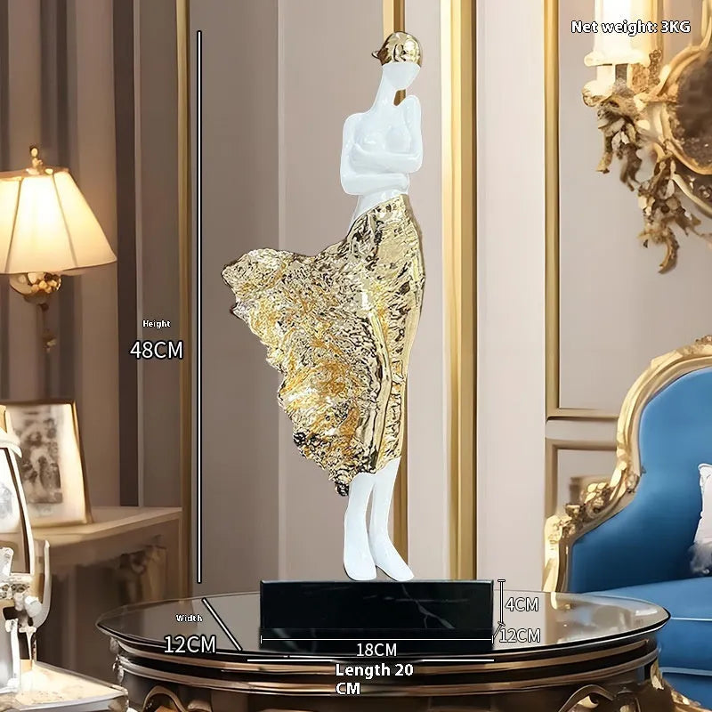 48cm sculptured character ornament in natural resin with modern design