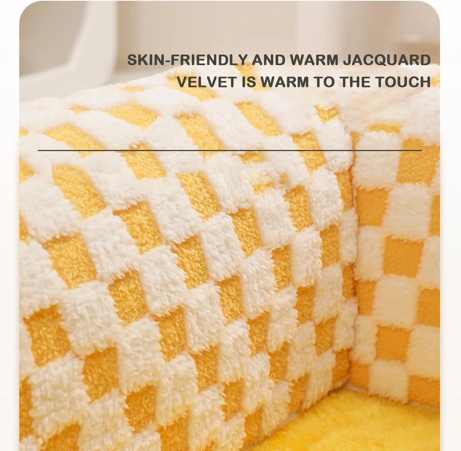 A coffee-coloured plush fan-shaped pet bed with an attached tunnel for cats and dogs.
