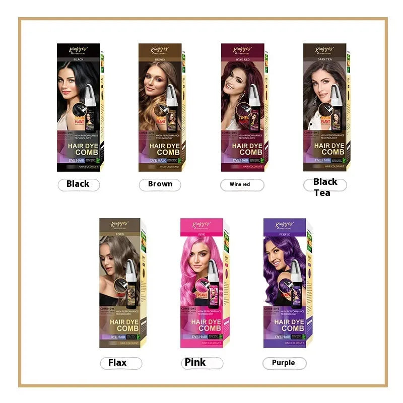 200ML bottle of hair dye cream in brown, wine red, and dark brown colour options.