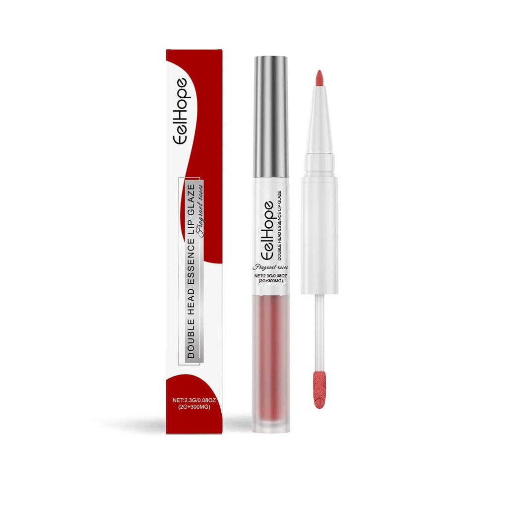 Double-headed lip liner and lip lacquer pen, a lipstick with three colour options.
