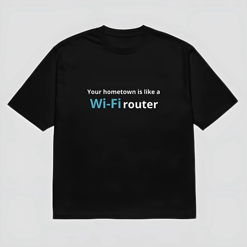 Black men's t-shirt with 3D printed cartoon pattern, loose fit short sleeve design