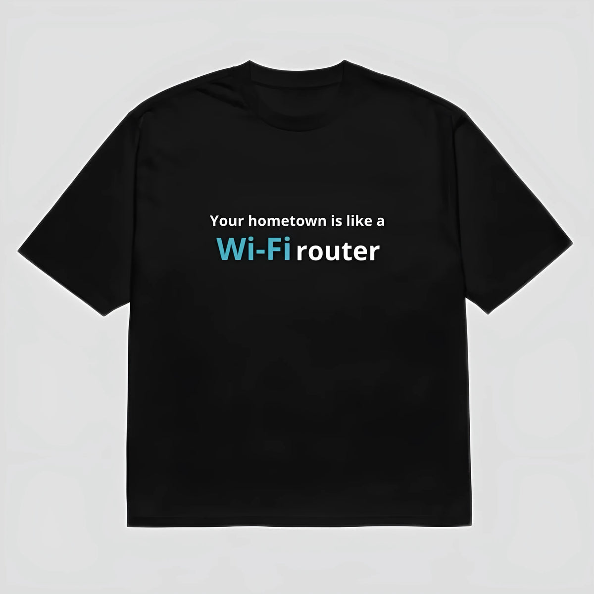 Black men's t-shirt with 3D printed cartoon pattern, loose fit short sleeve design