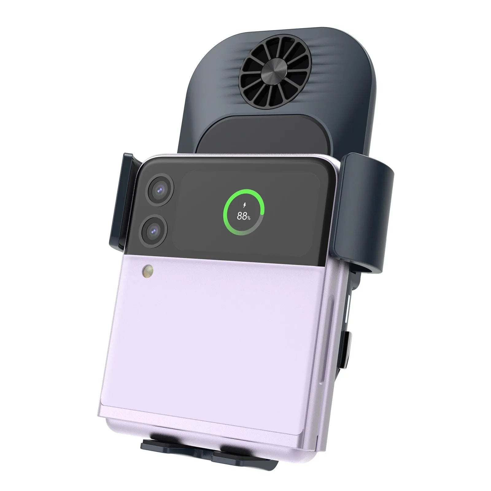C35 colour car wireless charging phone holder mounted on air vent with phone inserted