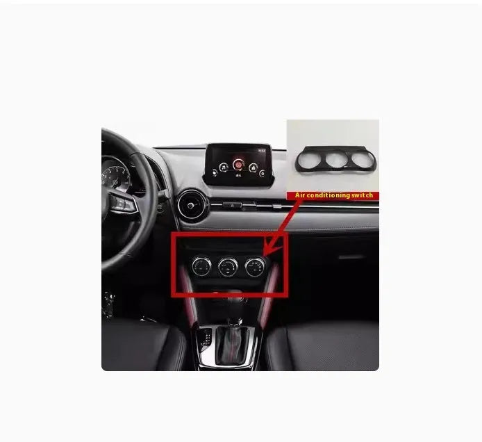 Aluminium alloy car interior decorative sticker set with transparent button overlays and multiple vehicle-specific designs