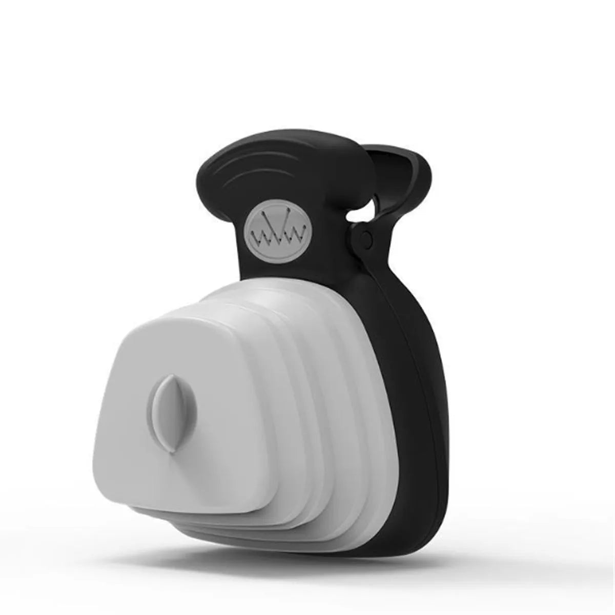 Portable handheld pooper scooper with integrated waste bag dispenser and carabiner clip attachment