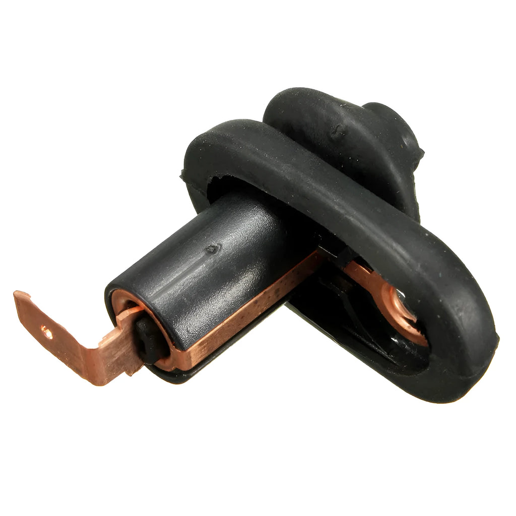 Black universal car interior door light switch with plastic housing and metal contacts