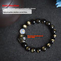Natural obsidian zodiac guardian bracelet with 10mm gemstone beads in three colour variations