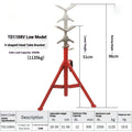 Metal V-head pipe support bracket with ball joint options for steel pipes