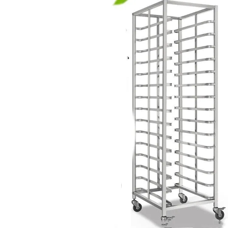 Stainless steel six-layer baking rack with lock, tray size 40cm by 60cm.