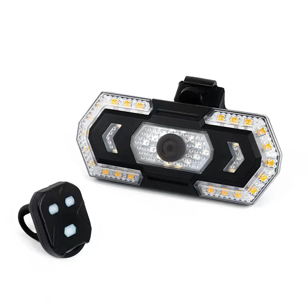 Black wireless remote control car taillight with USB charging port