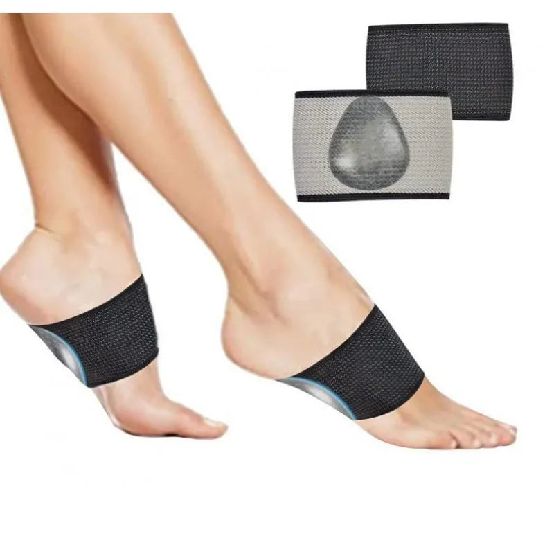 Elastic foot bandage with heart-shaped support pad for arch cushioning and flat feet