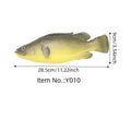 PU simulated fish ornament set showing yellow-fin tuna, flower fish, and small yellow croaker marine models