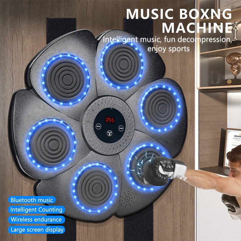 Black plastic smart boxing wall target with LED lights and Bluetooth connectivity for teenage training
