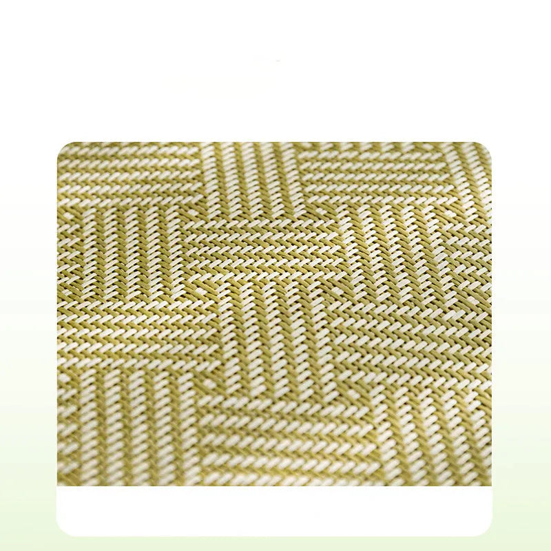 Green pet cooling mat and nest bed with fruit-shaped backrest for dogs or cats.