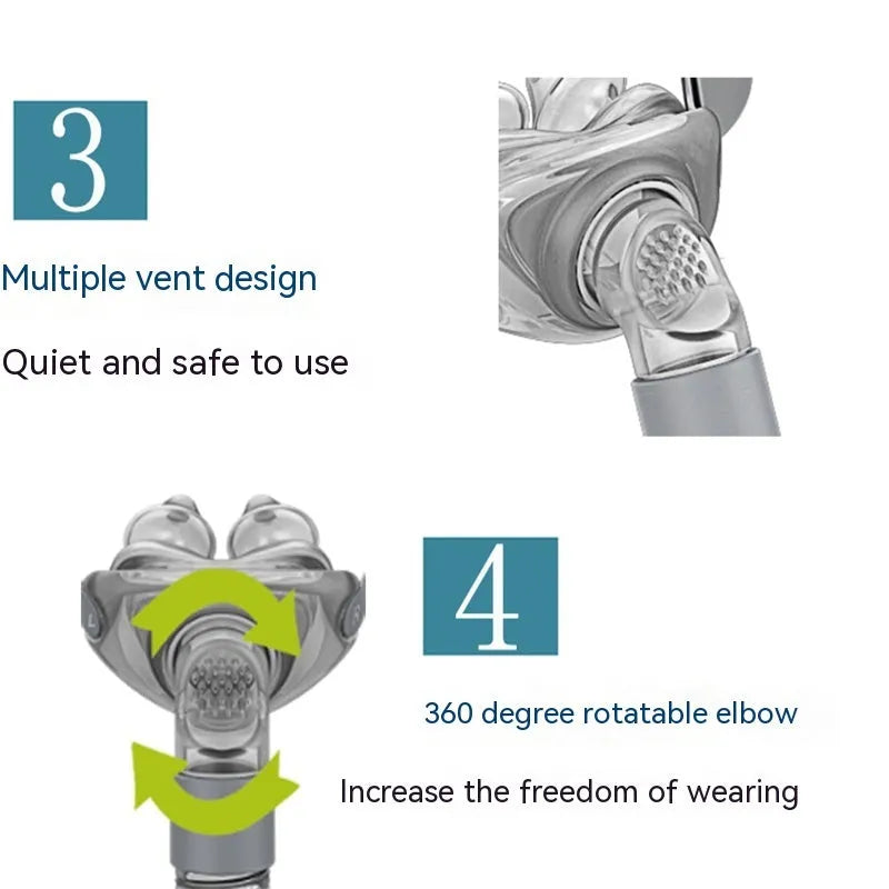 Ventilator nasal pillow mask with silicone cushion and adjustable headband for CPAP therapy