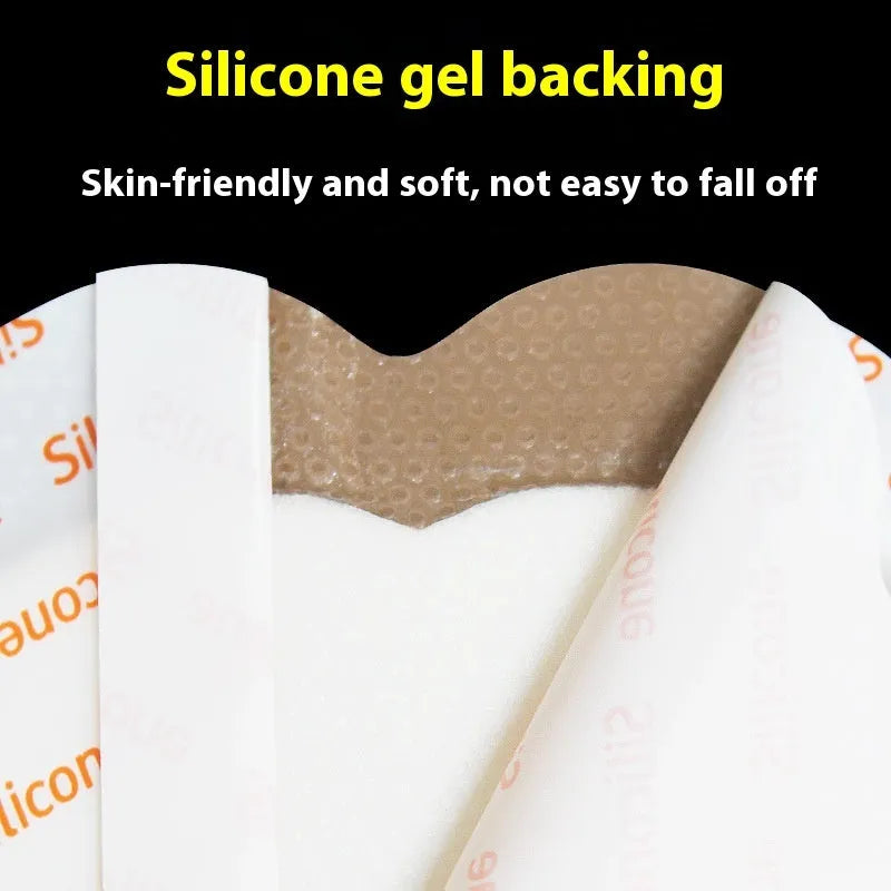 Large skin-coloured silicone foam bedsore sticker on white background