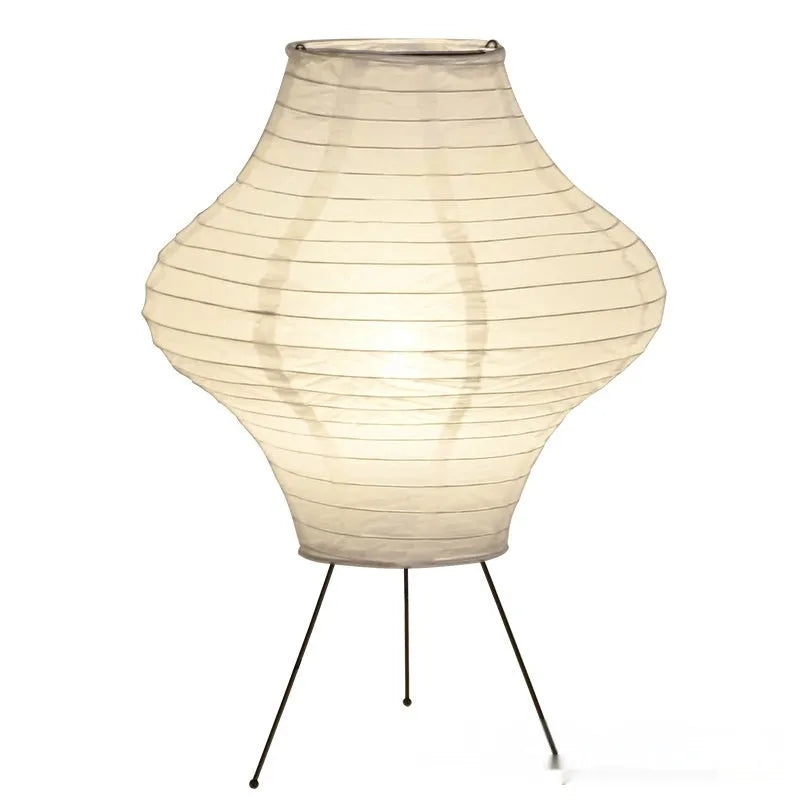 Japanese style table lamp with Xuan paper shade and tricolour lighting options